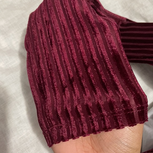 Long Sleeve Burgundy Bodysuit - Picture 2 of 3